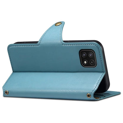 DENIOR For Samsung Galaxy A22 5G (EU Version) Wallet Case Stand Leather Phone Cover