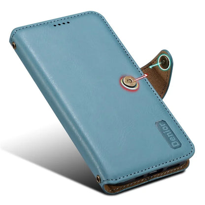 DENIOR For Samsung Galaxy A22 5G (EU Version) Wallet Case Stand Leather Phone Cover