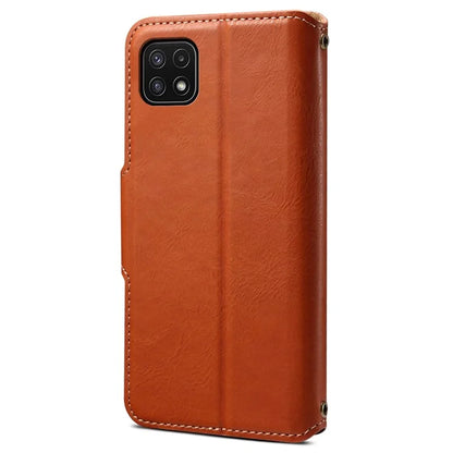 DENIOR For Samsung Galaxy A22 5G (EU Version) Wallet Case Stand Leather Phone Cover