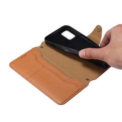 DENIOR For Samsung Galaxy A31 Case Cowhide Texture PU Leather Folio Flip Wallet Cover