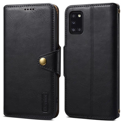 DENIOR For Samsung Galaxy A31 Case Cowhide Texture PU Leather Folio Flip Wallet Cover
