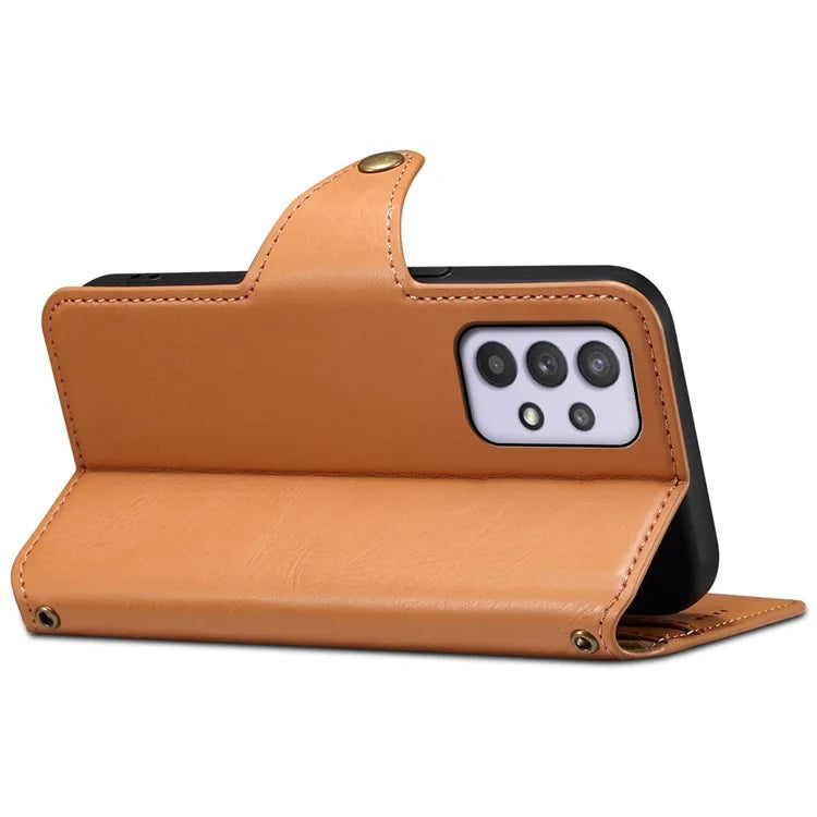 DENIOR For Samsung Galaxy A32 5G / M32 5G Case PU Leather Full Protection Phone Wallet Cover