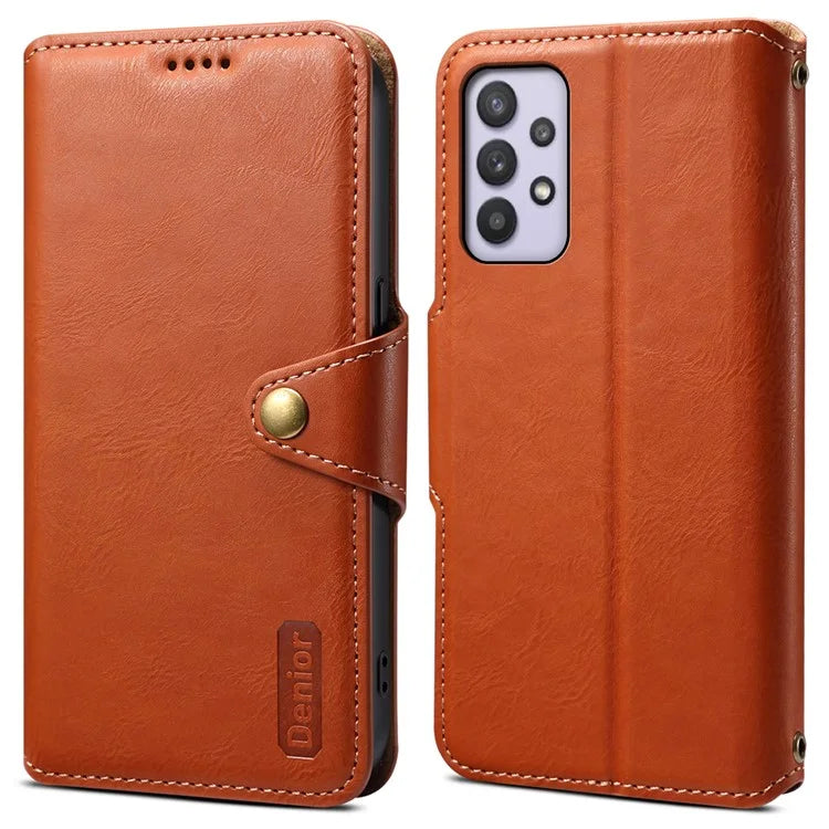 DENIOR For Samsung Galaxy A32 5G / M32 5G Case PU Leather Full Protection Phone Wallet Cover