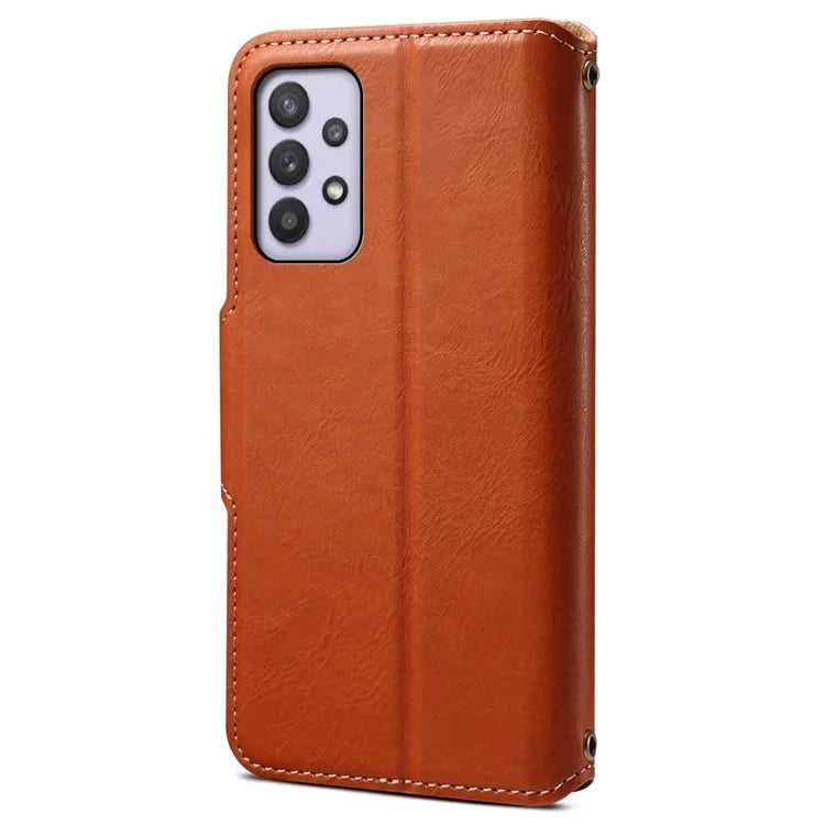 DENIOR For Samsung Galaxy A32 5G / M32 5G Case PU Leather Full Protection Phone Wallet Cover