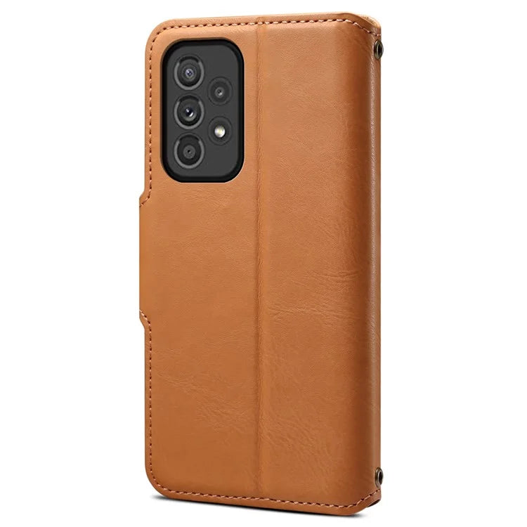 DENIOR For Samsung Galaxy A33 5G Case Wallet PU Leather Drop-proof Phone Cover