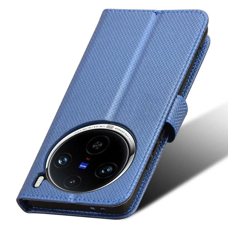 For vivo X100 Pro 5G Case Diamond Texture Leather Protective Phone Cover