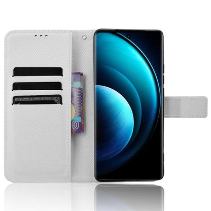 For vivo X100 Pro 5G Case Diamond Texture Leather Protective Phone Cover