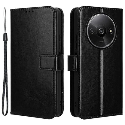 For Xiaomi Redmi A3 / Poco C61 4G Wallet Case Crazy Horse Texture Leather Phone Cover Viewing Stand