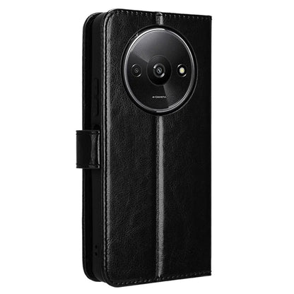 For Xiaomi Redmi A3 / Poco C61 4G Wallet Case Crazy Horse Texture Leather Phone Cover Viewing Stand