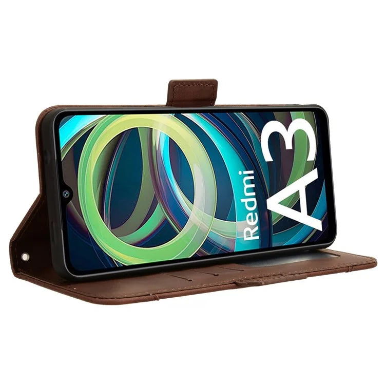 For Xiaomi Redmi A3 / Poco C61 4G Case with Multiple Card Holder Stand PU Leather Phone Cover