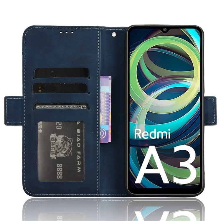 For Xiaomi Redmi A3 / Poco C61 4G Case with Multiple Card Holder Stand PU Leather Phone Cover