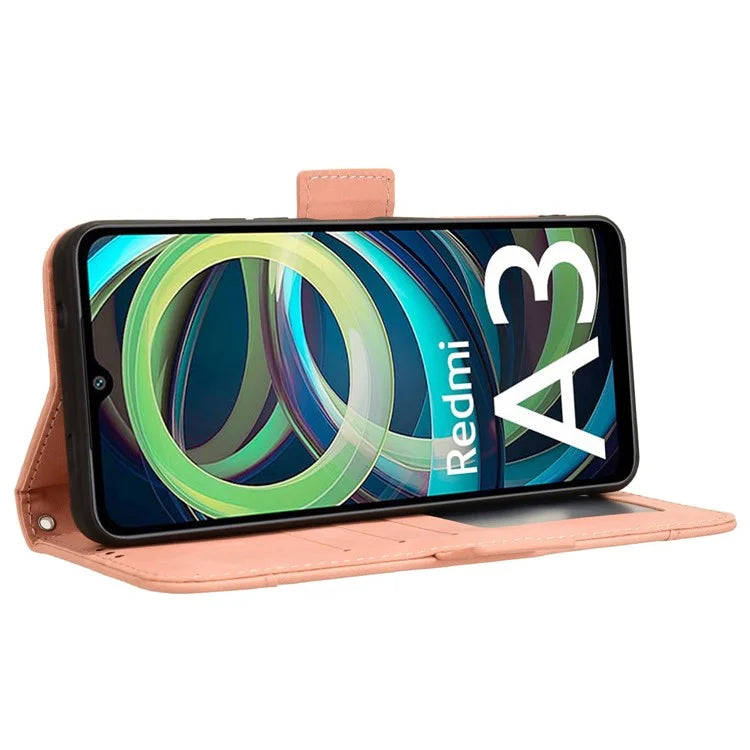 For Xiaomi Redmi A3 / Poco C61 4G Case with Multiple Card Holder Stand PU Leather Phone Cover