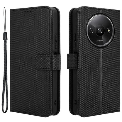For Xiaomi Redmi A3 / Poco C61 4G Case Diamond Texture Flip Folio Leather Cell Phone Cover