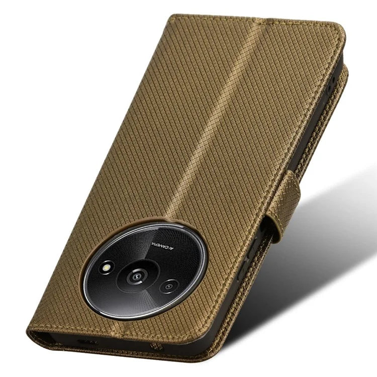 For Xiaomi Redmi A3 / Poco C61 4G Case Diamond Texture Flip Folio Leather Cell Phone Cover