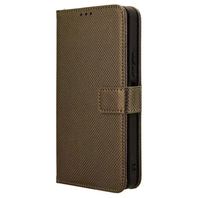For Xiaomi Redmi A3 / Poco C61 4G Case Diamond Texture Flip Folio Leather Cell Phone Cover