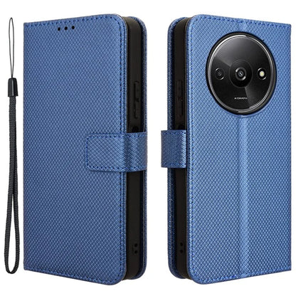 For Xiaomi Redmi A3 / Poco C61 4G Case Diamond Texture Flip Folio Leather Cell Phone Cover