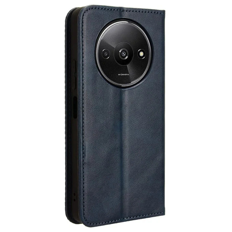 For Xiaomi Redmi A3 / Poco C61 4G Vintage Leather Case Folio Flip Wallet Phone Cover