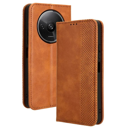 For Xiaomi Redmi A3 / Poco C61 4G Vintage Leather Case Folio Flip Wallet Phone Cover