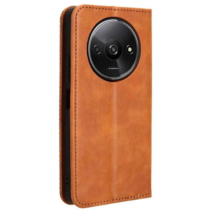 For Xiaomi Redmi A3 / Poco C61 4G Vintage Leather Case Folio Flip Wallet Phone Cover