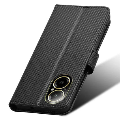 For Realme C67 4G Case Diamond Texture Leather Folio Stand View Cover with Strap
