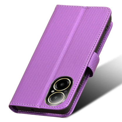 For Realme C67 4G Case Diamond Texture Leather Folio Stand View Cover with Strap