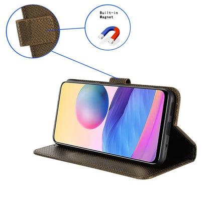 For Realme C67 4G Case Diamond Texture Leather Folio Stand View Cover with Strap