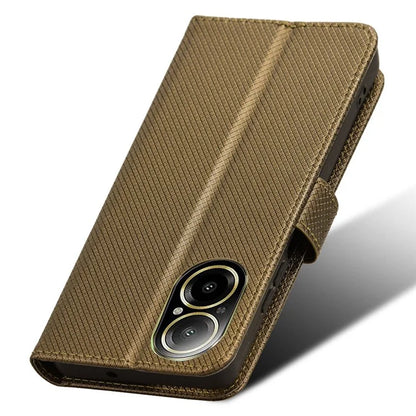 For Realme C67 4G Case Diamond Texture Leather Folio Stand View Cover with Strap