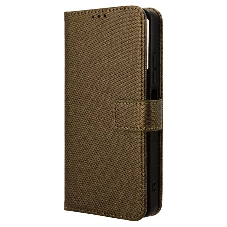 For Realme C67 4G Case Diamond Texture Leather Folio Stand View Cover with Strap