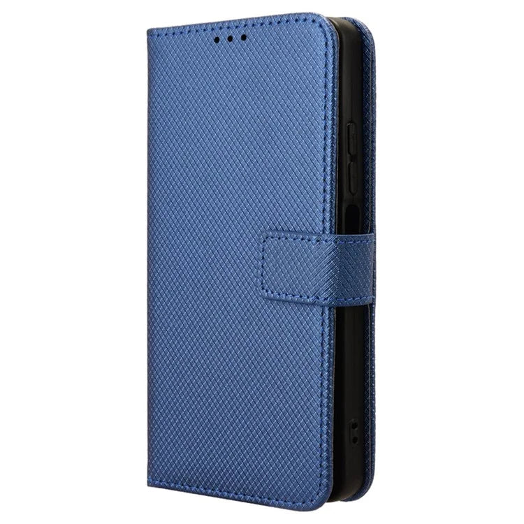 For Realme C67 4G Case Diamond Texture Leather Folio Stand View Cover with Strap