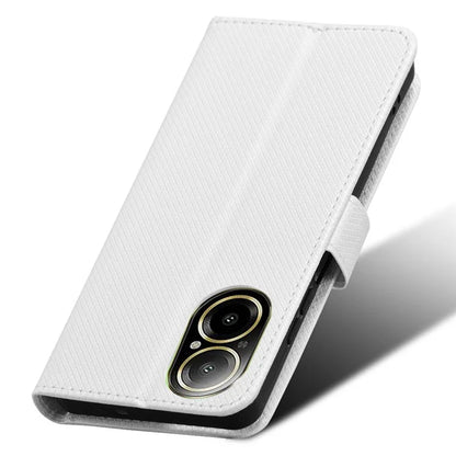For Realme C67 4G Case Diamond Texture Leather Folio Stand View Cover with Strap