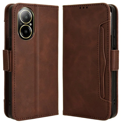 For Realme C67 4G Case PU Leather Multiple Card Slots Wallet Phone Cover