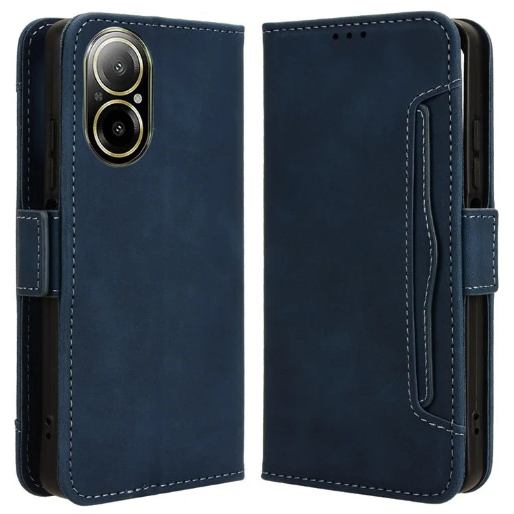 For Realme C67 4G Case PU Leather Multiple Card Slots Wallet Phone Cover