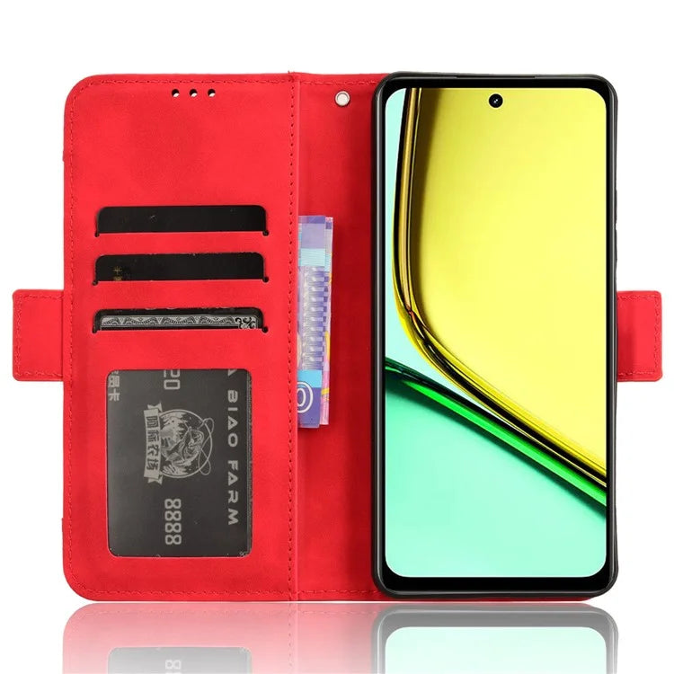 For Realme C67 4G Case PU Leather Multiple Card Slots Wallet Phone Cover