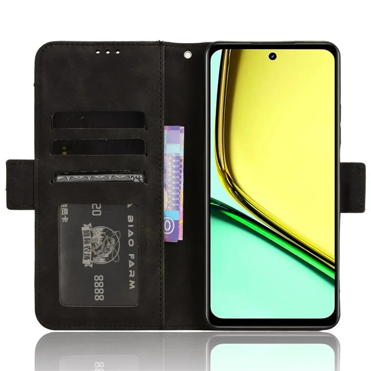 For Realme C67 4G Case PU Leather Multiple Card Slots Wallet Phone Cover