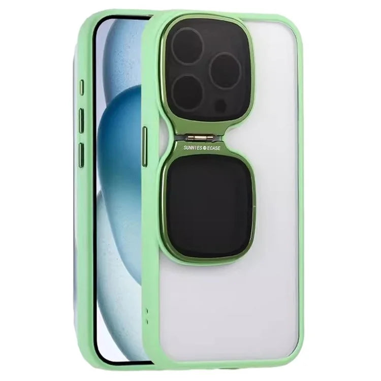 For iPhone 14 Pro Case Soft TPU+Clear Acrylic Phone Protective Cover with Kickstand