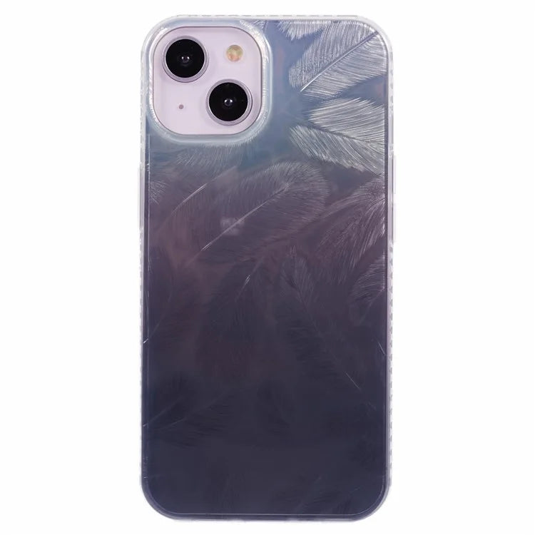 MP Series For iPhone 15 Plus Case Gradient Feather Shockproof TPU+Acrylic Phone Cover