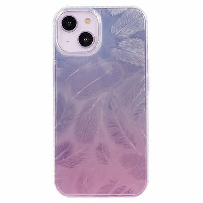 MP Series For iPhone 15 Plus Case Gradient Feather Shockproof TPU+Acrylic Phone Cover