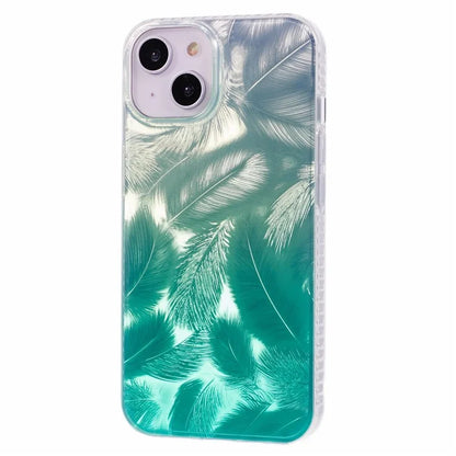 MP Series For iPhone 15 Plus Case Gradient Feather Shockproof TPU+Acrylic Phone Cover