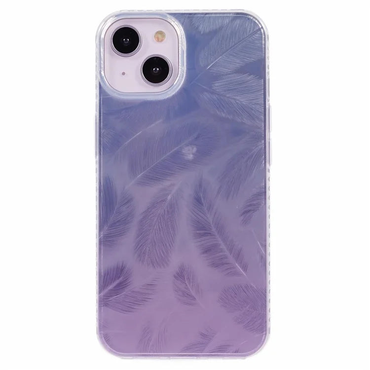 MP Series For iPhone 15 Plus Case Gradient Feather Shockproof TPU+Acrylic Phone Cover