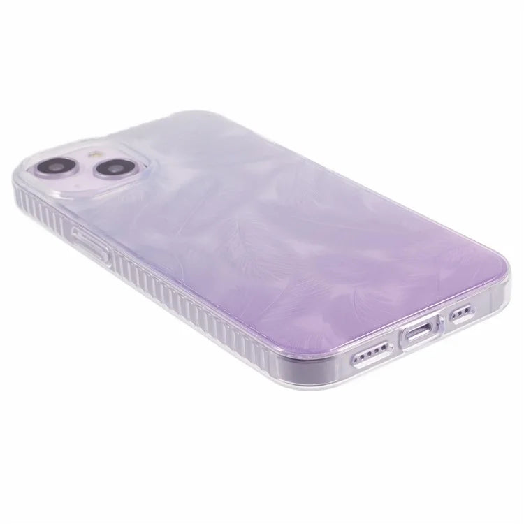 MP Series For iPhone 15 Plus Case Gradient Feather Shockproof TPU+Acrylic Phone Cover