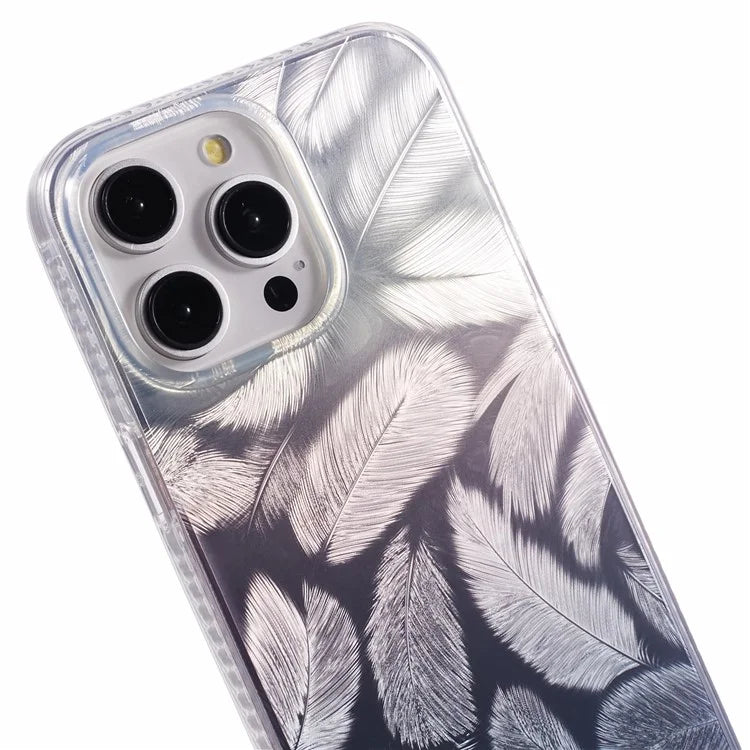 MP Series For iPhone 13 Pro Max Case Feather Pattern TPU+Acrylic Ultra Protection Phone Cover