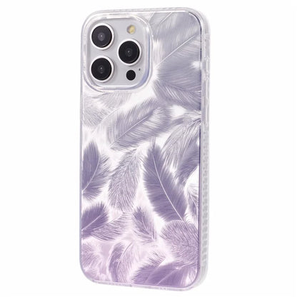 MP Series For iPhone 13 Pro Max Case Feather Pattern TPU+Acrylic Ultra Protection Phone Cover