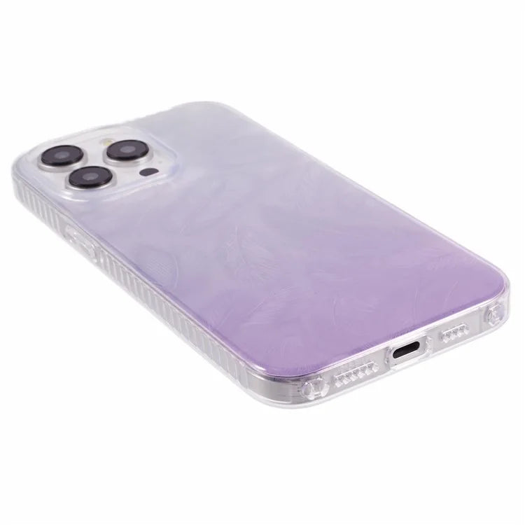 MP Series For iPhone 13 Pro Max Case Feather Pattern TPU+Acrylic Ultra Protection Phone Cover