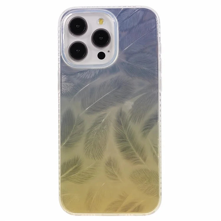 MP Series For iPhone 13 Pro Max Case Feather Pattern TPU+Acrylic Ultra Protection Phone Cover