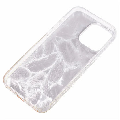 MP Series For iPhone 13 Pro Max Case Feather Pattern TPU+Acrylic Ultra Protection Phone Cover