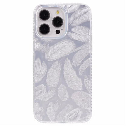 MP Series For iPhone 13 Pro Max Case Feather Pattern TPU+Acrylic Ultra Protection Phone Cover
