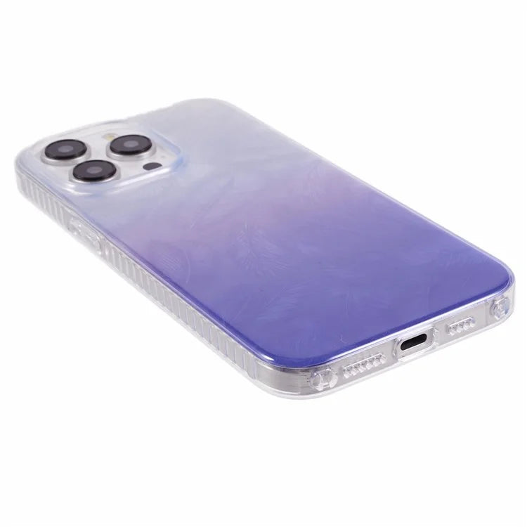 MP Series For iPhone 13 Pro Max Case Feather Pattern TPU+Acrylic Ultra Protection Phone Cover