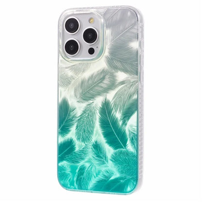 MP Series For iPhone 13 Pro Max Case Feather Pattern TPU+Acrylic Ultra Protection Phone Cover
