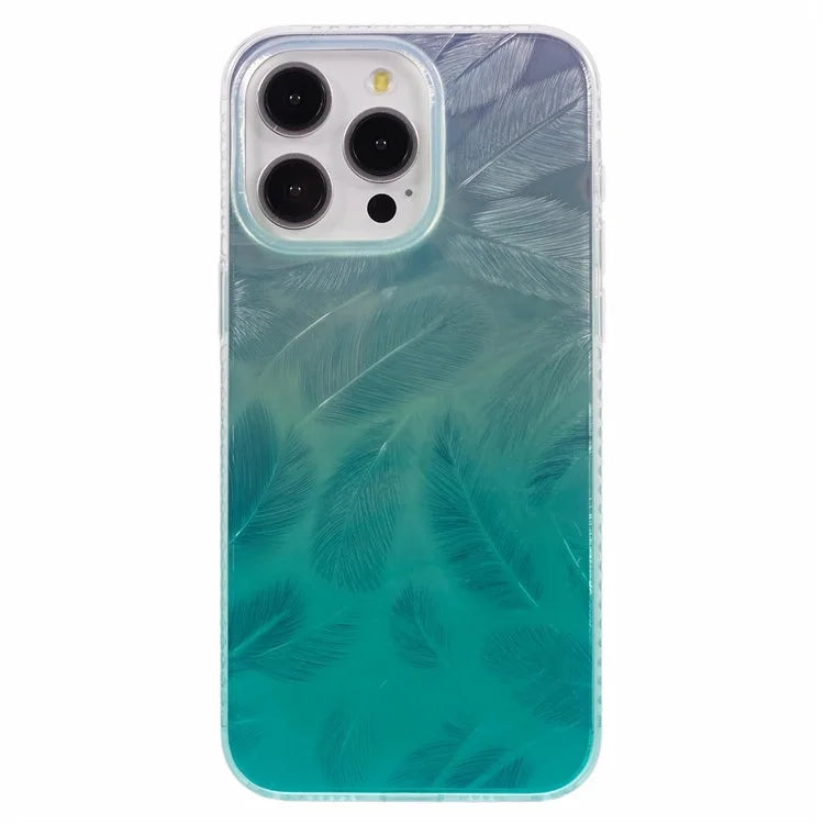 MP Series For iPhone 13 Pro Max Case Feather Pattern TPU+Acrylic Ultra Protection Phone Cover