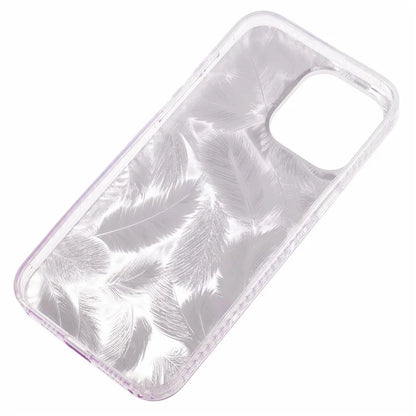 MP Series For iPhone 13 Pro Max Case Feather Pattern TPU+Acrylic Ultra Protection Phone Cover